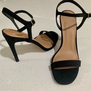 Black suede heels